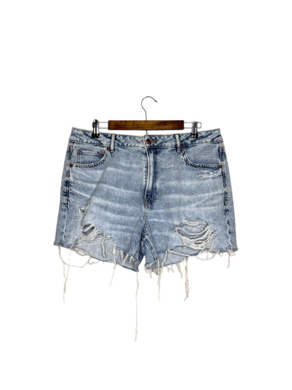American Eagle 100% Cotton Tom Girl Cut Off Distressed High Rise Denim Shorts